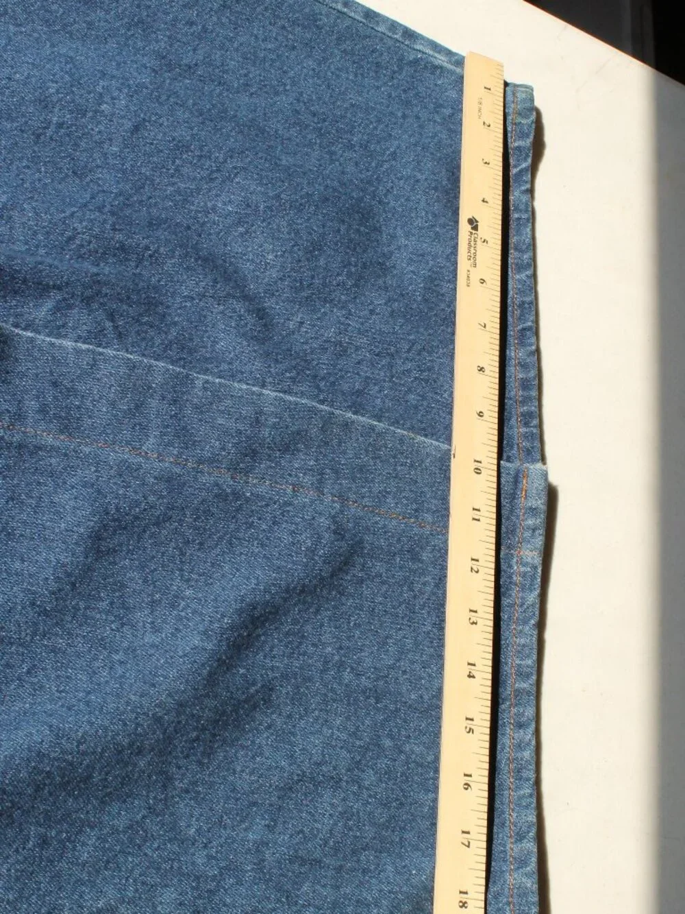 Vintage Vivaldi Denim Skirt High Waisted Pleated Midi Blue Jean Slit Sz 11/12